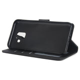 For Samsung J6 plus Flip-type Leather Protective Phone Case with 3 Card Position Buckle Design Phone Cover  black