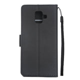For Samsung J6 plus Flip-type Leather Protective Phone Case with 3 Card Position Buckle Design Phone Cover  black