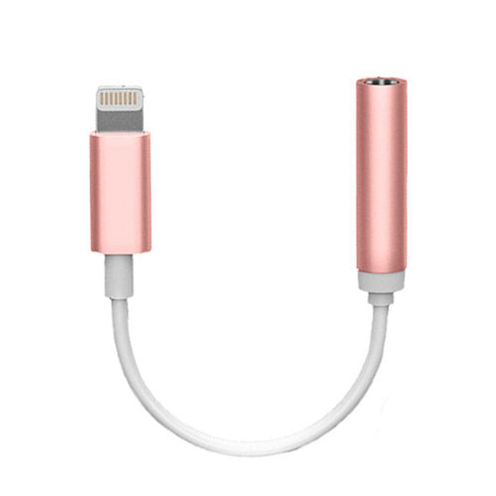 Lightning To 3.5mm Audio Jack Headphone Adapter Connector Cable for iphone 7/7 Plus Rose Gold