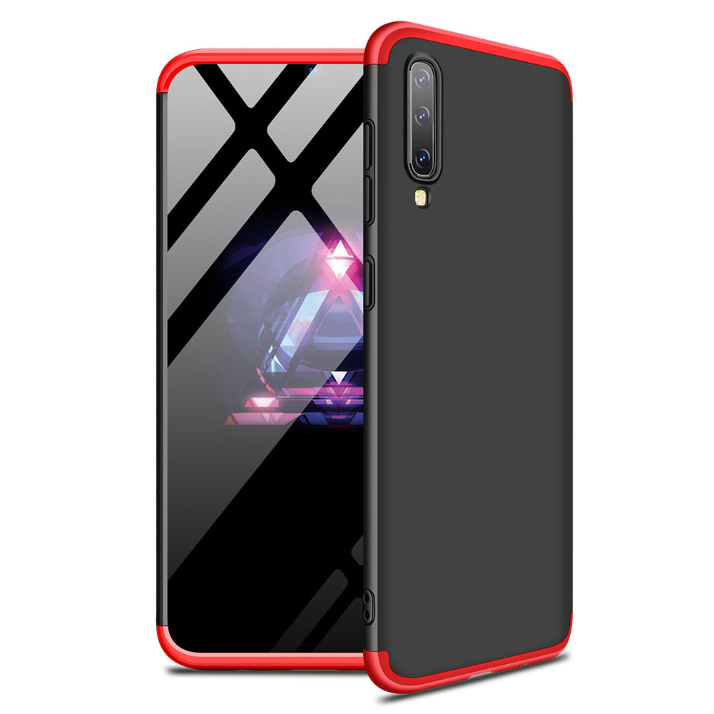 For Samsung A50 Ultra Slim PC Back Cover Non-slip Shockproof 360 Degree Full Protective Case Red black red