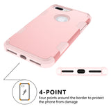 For iPhone 7 plus PC+ Silicone 2 in 1 Hit Color Tri-proof Shockproof Dustproof Anti-fall Protective Cover Back Case Rose gold