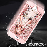 For iPhone 7 plus PC+ Silicone 2 in 1 Hit Color Tri-proof Shockproof Dustproof Anti-fall Protective Cover Back Case Rose gold