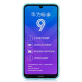 For HUAWEI Y7 2019 Cute Coloured Painted TPU Anti-scratch Non-slip Protective Cover Back Case with Lanyard Light blue