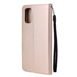 For OPPO A52/A72/A92 PU Leather Protective Phone Case with 3 Cards Slots Bracket Golden