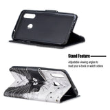 For Samsung A10S/A20S Smartphone Case PU Leather Phone Shell Lovely Cartoon Pattern Card Slots Overall Protection Black white cat