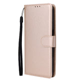For OPPO A52/A72/A92 PU Leather Protective Phone Case with 3 Cards Slots Bracket Golden
