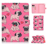 For iPad mini 1/2/3/4/5 Laptop Protective Case Frront Snap Color Painted Smart Stay PU Cover Caring dog