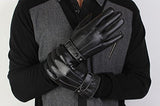 Lowpricenice Men PU Leather Winter Super Driving Warm Gloves Cashmere