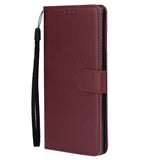 For Samsung Note 20/Note 20 Ultra PU Leather Three-card Photo Frame Front Buckle Mobile Phone shell Red wine