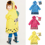 Cute Cartoon Pattern Children Rain Coat Baby Rainwear Rainsuit rose red_M code