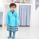 Cute Cartoon Pattern Children Rain Coat Baby Rainwear Rainsuit rose red_M code