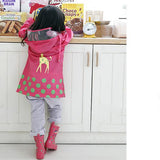 Cute Cartoon Pattern Children Rain Coat Baby Rainwear Rainsuit rose red_M code