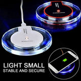 Wireless Charger Ultra-Thin Crystal Round Wireless Charging for Samsung Galaxy S9 Note Edge iPhone Xiaomi Huawei Mobile Phone Charger white