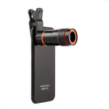 Universal Mobile Phone Lens Clip 8x Optical Zoom Telescope Lens HD Smartphone Camera Lens black