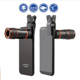 Universal Mobile Phone Lens Clip 8x Optical Zoom Telescope Lens HD Smartphone Camera Lens black