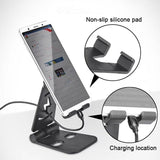 Universal Foldable Desktop Desk Stand Holder Mount for Cell Phone Tablet Pad black