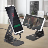 Universal Foldable Desktop Desk Stand Holder Mount for Cell Phone Tablet Pad black