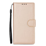 For Samsung J6 plus Flip-type Leather Protective Phone Case with 3 Card Position Buckle Design Phone Cover  Gold