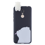 For Redmi 8/8A/5/Note 8T Mobile Phone Case Cute Cellphone Shell Soft TPU Cover with Cartoon Pig Duck Bear Kitten Lovely Pattern Black