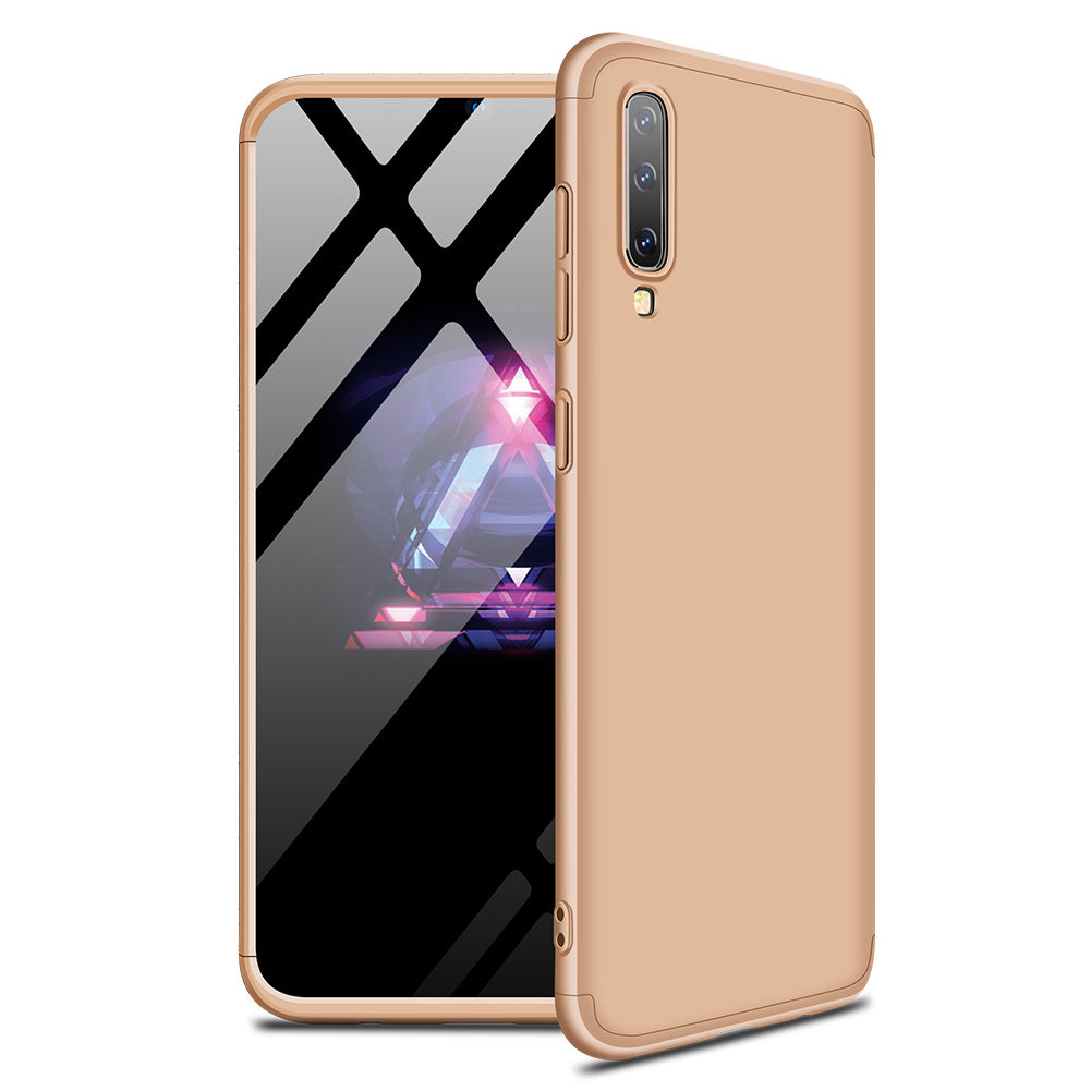 For Samsung A50 Ultra Slim PC Back Cover Non-slip Shockproof 360 Degree Full Protective Case gold