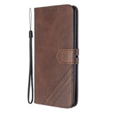For Samsung A51/A71/M30S Case Soft Leather Cover with Denim Texture Precise Cutouts Wallet Design Buckle Closure Smartphone Shell  brown