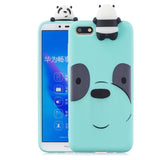 For HUAWEI Y5 2018 3D Cute Coloured Painted Animal TPU Anti-scratch Non-slip Protective Cover Back Case red