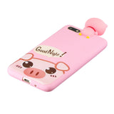 For HUAWEI Y5 2018 3D Cute Coloured Painted Animal TPU Anti-scratch Non-slip Protective Cover Back Case Rose red