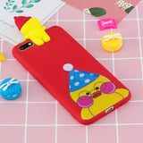 For HUAWEI Y5 2018 3D Cute Coloured Painted Animal TPU Anti-scratch Non-slip Protective Cover Back Case red