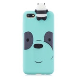 For HUAWEI Y5 2018 3D Cute Coloured Painted Animal TPU Anti-scratch Non-slip Protective Cover Back Case red