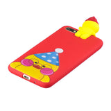 For HUAWEI Y5 2018 3D Cute Coloured Painted Animal TPU Anti-scratch Non-slip Protective Cover Back Case red