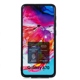 For Samsung A70 Double Buckle Non-slip Shockproof Cell Phone Case with Card Slot Bracket red