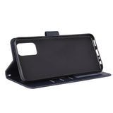 For OPPO A52/A72/A92 PU Leather Protective Phone Case with 3 Cards Slots Bracket blue