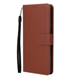 For OPPO A52/A72/A92 PU Leather Protective Phone Case with 3 Cards Slots Bracket blue