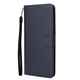 For OPPO A52/A72/A92 PU Leather Protective Phone Case with 3 Cards Slots Bracket blue