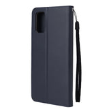 For OPPO A52/A72/A92 PU Leather Protective Phone Case with 3 Cards Slots Bracket blue