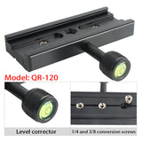QR-120 Clamp Adapter for Quick Release Plate 1/4in 3/8in  black