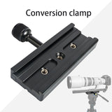 QR-120 Clamp Adapter for Quick Release Plate 1/4in 3/8in  black