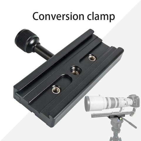 QR-120 Clamp Adapter for Quick Release Plate 1/4in 3/8in  black