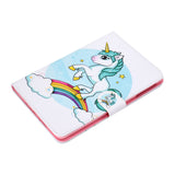 For iPad mini 1/2/3/4/5 Laptop Protective Case Frront Snap Color Painted Smart Stay PU Cover unicorn