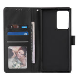 For Samsung Note 20/Note 20 Ultra PU Leather Three-card Photo Frame Front Buckle Mobile Phone shell black