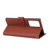 For Samsung Note 20/Note 20 Ultra PU Leather Three-card Photo Frame Front Buckle Mobile Phone shell Golden