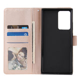 For Samsung Note 20/Note 20 Ultra PU Leather Three-card Photo Frame Front Buckle Mobile Phone shell Golden