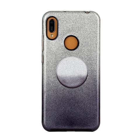 For OPPO F9/F9 Pro/A7X/F11 Pro/A8/A31 Phone Case Gradient Color Glitter Powder Phone Cover with Airbag Bracket black