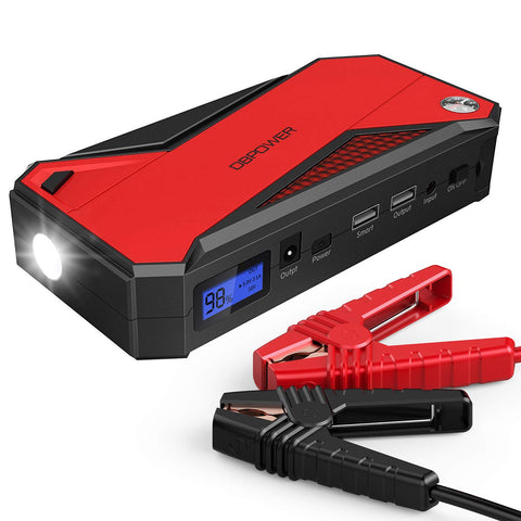 DBPOWER 800A Peak 18000mAh Portable Car Jump Starter (up to 7.2L Gas/5.5L Diesel Engine) Portable Battery Booster with LCD Screen DNSOA