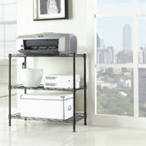 Concise 3 Layers Carbon Steel & PP Storage Rack Black