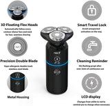 Men Electric Razor, MAX-T Corded and Cordless Rechargeable Travel Rotary Shaver Razor for Men with IPX7 Waterproof