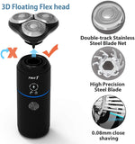 Men Electric Razor, MAX-T Corded and Cordless Rechargeable Travel Rotary Shaver Razor for Men with IPX7 Waterproof