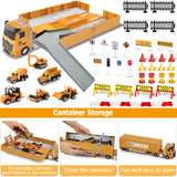 (ABC) Construction Toys with Crane, Construction Vehicles Playset, Matchbox Bulldozer, Forklift, Steamroller, Dump, Cement Mixer, Excavator, Engineering Crane, (DNSOA)