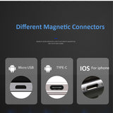 Data Line LED Magnetic Micro USB Cable Android Type-C IOS Fast Charging Cable for Mobile Phone color_Ios interface