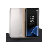 Fashion Shockproof  Ultra Thin Electroplating PU Case Cover Mirror Free Flip Anti-scratch Protective Case for Samsung Galaxy Note 8 Purple blue